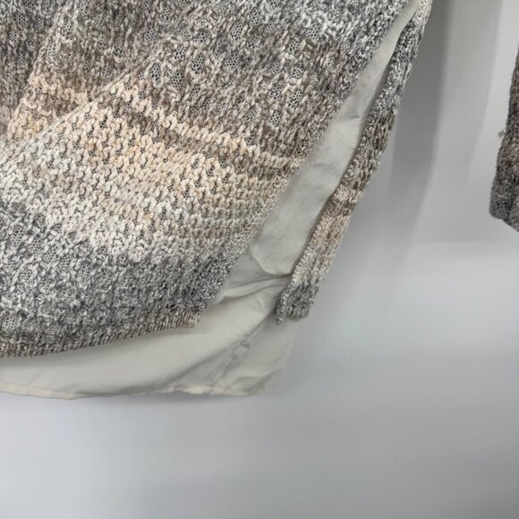 Chicos 2 Womens Knit sweater Layered Design Size large Beige Gray Cotton Blend - Picture 6 of 13